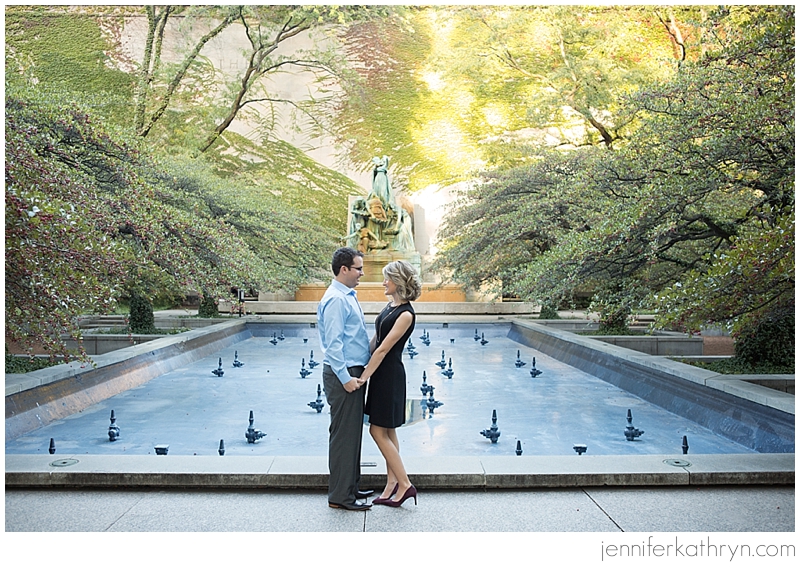 10-10-15 Meaghan + Chris Engagement Session Art Institute South Garden + Millennium Park Chicago, IL (C)2015 Jennifer Kathryn Photography for The Everygirl
